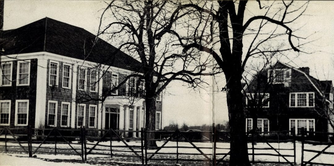 Black and white photo of school in 1947